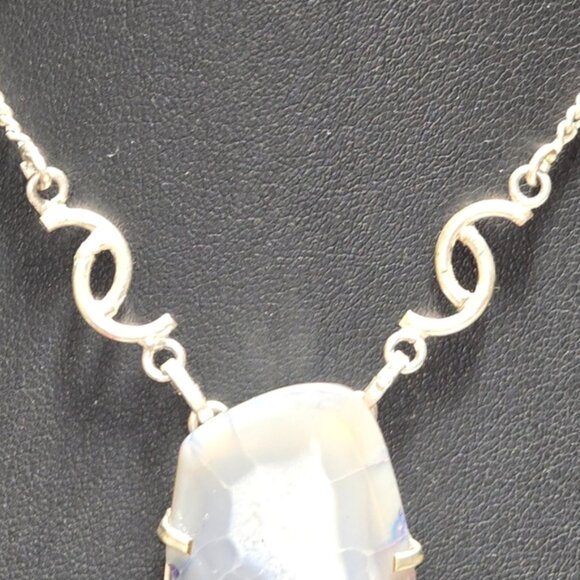 Fierce Handmade Forward Facing Natural Crystal Silver Necklace - Picture 3 of 5